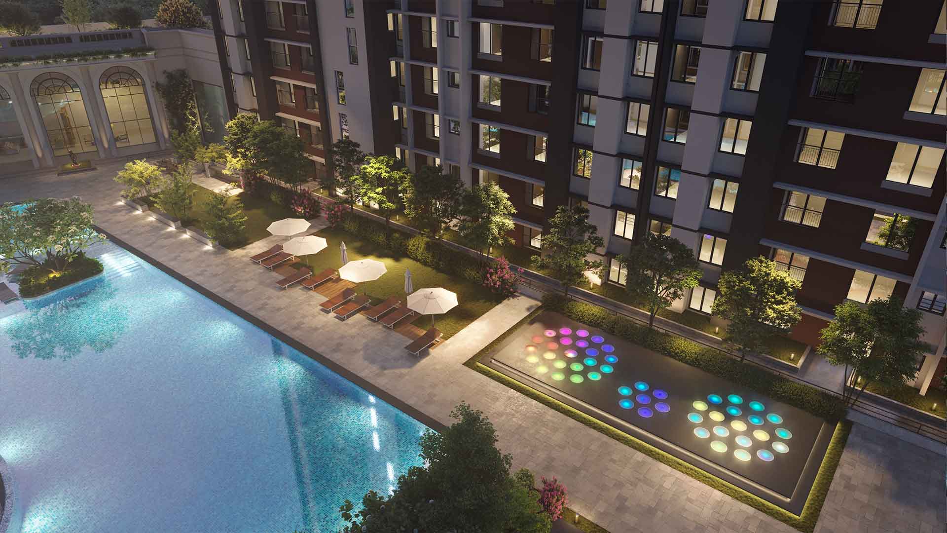 Luxury apartment building exterior